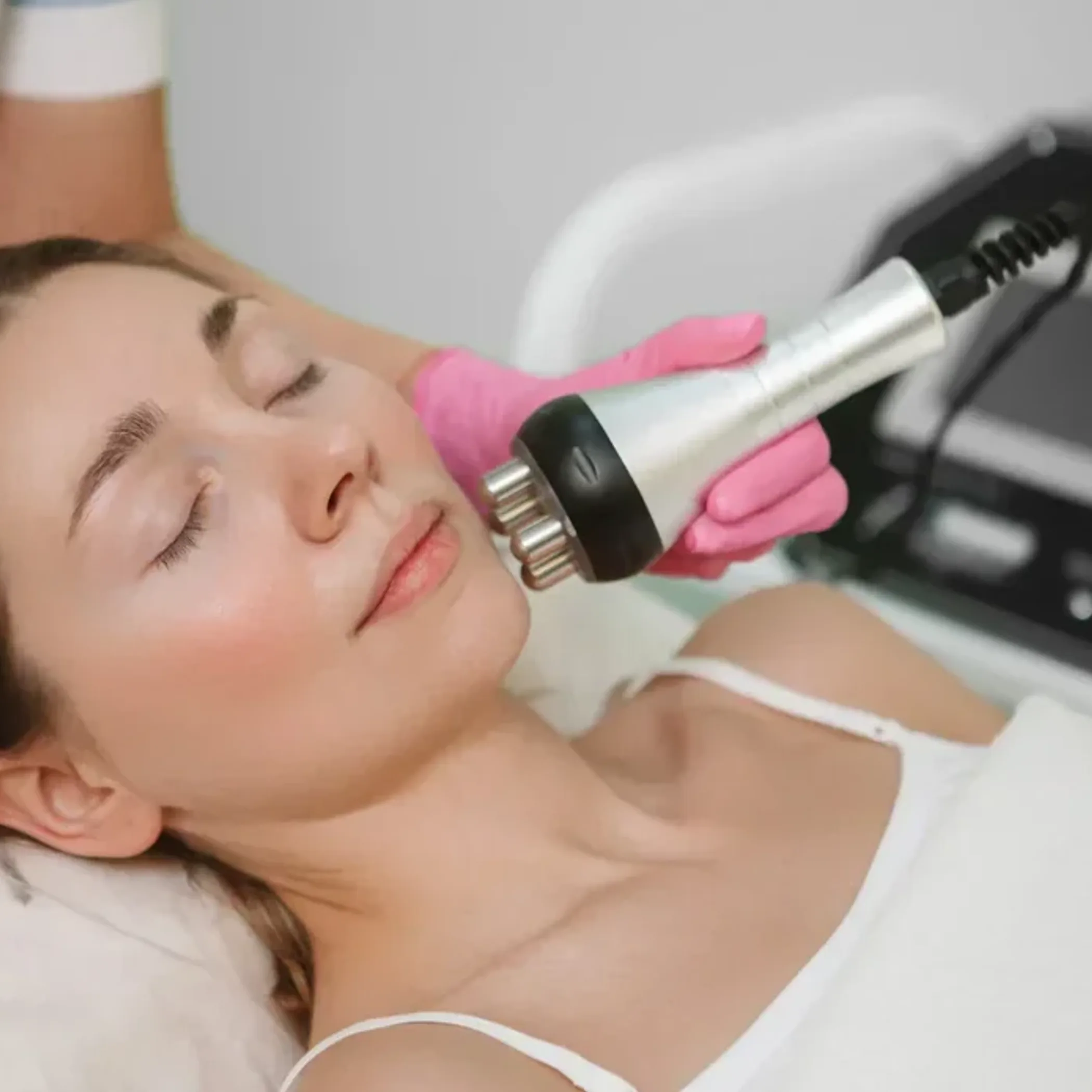 non-invasive skin tightening procedure close-up